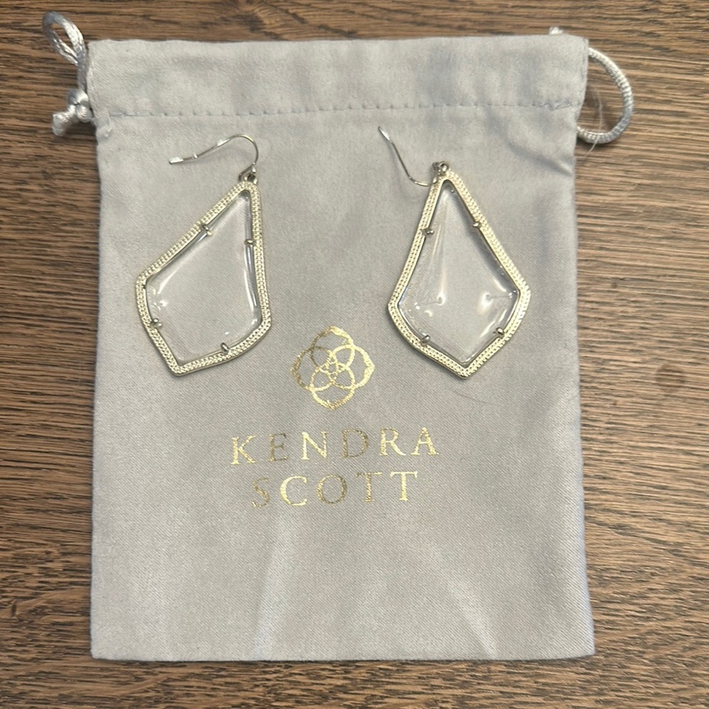 Kendra Scott Addie Drop Earrings, Gold with Clear Stone
